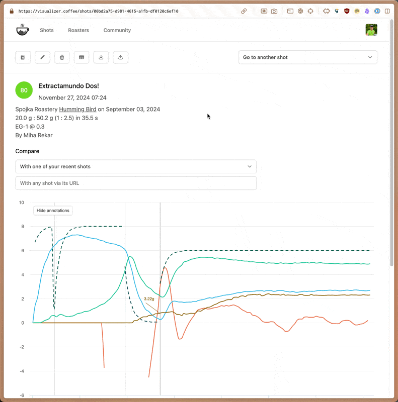 Coffee bag scraping preview